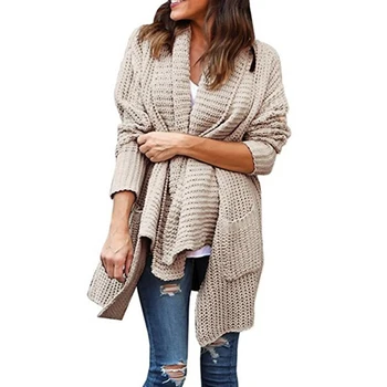 

2018 Warm Knitted Long Cardigans Women Autumn Winter Irregular Hem Long Sleeve Sweater Women Loose Solid Cardigan Women Jumper