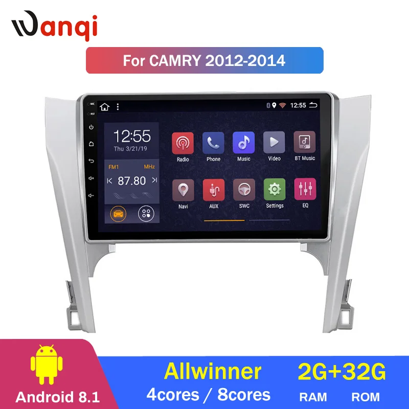 

2G RAM 32G ROM 10.1 Inch 2.5D Full Touch Screen Android 8.1 GPS Navigation for Toyota Camry 2012-2014