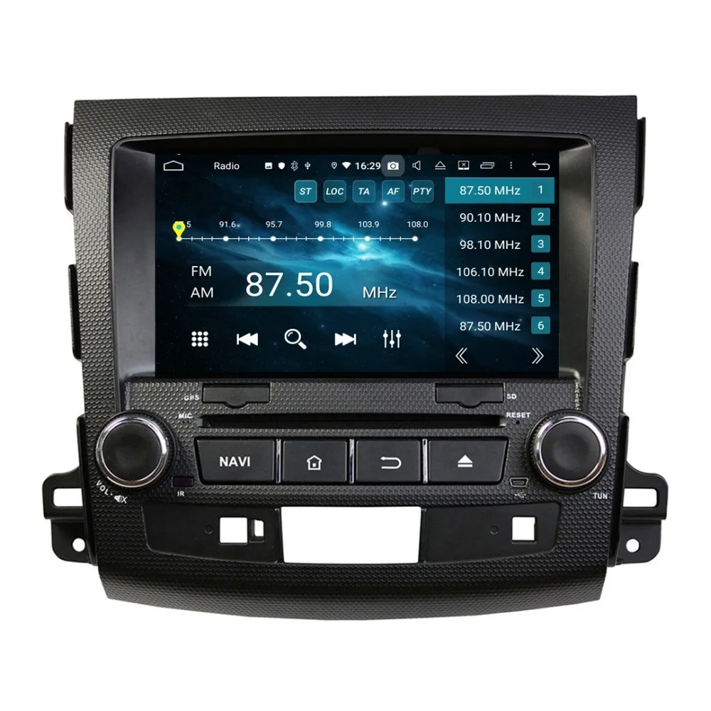 Discount 1024*600 Octa Core 8" Android 9.0 Car DVD Radio GPS for Mitsubishi Outlander 2006-2012 With 4GB RAM Bluetooth WIFI 32GB ROM 5