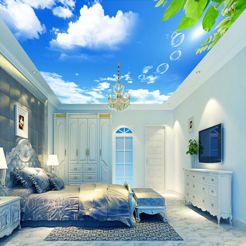 

Custom 3D Ceiling Mural Wallpaper Hotel Restaurant Living Room Ceiling Sockets Wall Background Decor Wall Paper Papel De Parede