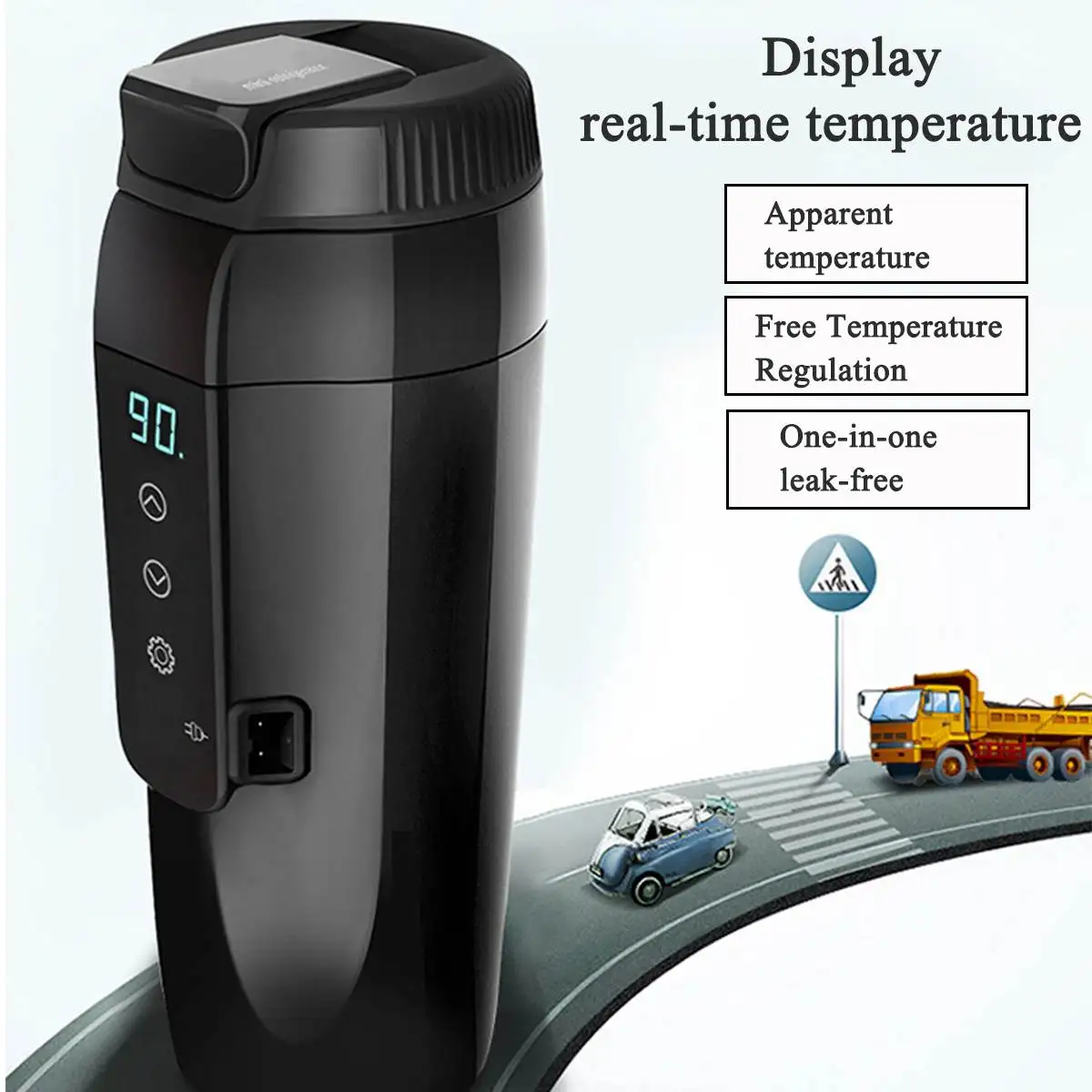 Best 12V 350ml Portable Travel Car Electric Heating Cup Heating Water Kettle Coffee Tea Milk Heated Soaked Noodles Boiler Sonifer