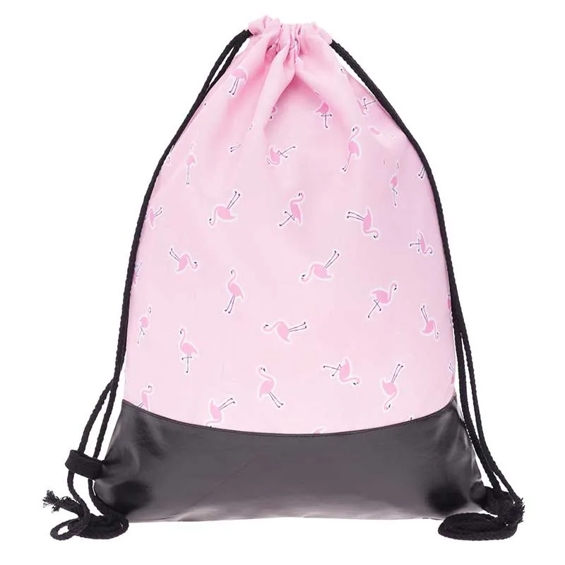 

Waterproof Drawstring Storage Bag 3D Digital Printing flamingo pattern Kids Toys Travel Shoes Laundry Lingerie Makeup Pouch