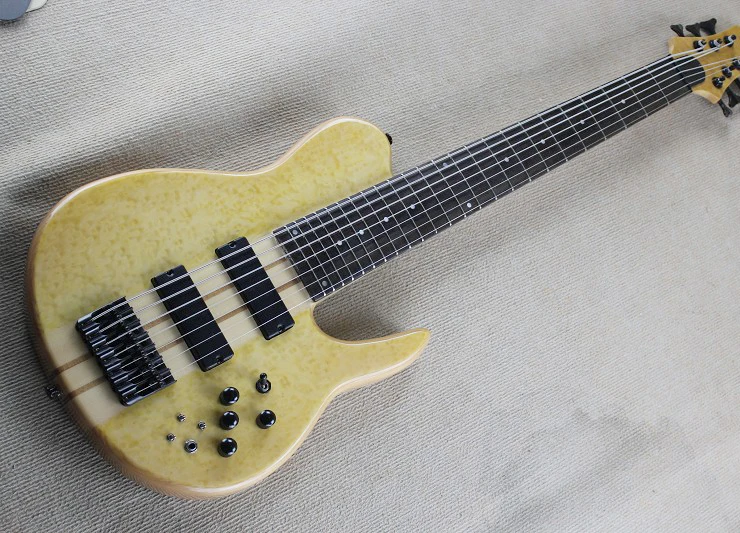 

7 Strings Electric Bass Guitar with Active Pickups,Bird's Eye Maple Veneer,Neck-through Body,offering customized services