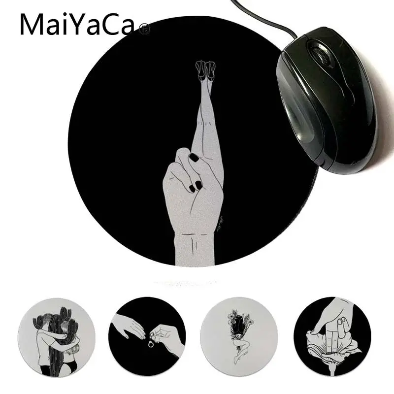 

MaiYaCa Good Luck Gamer Speed Mice Retail Small Rubber Mousepad Custom Design Gaming Computer Round Mouse pads
