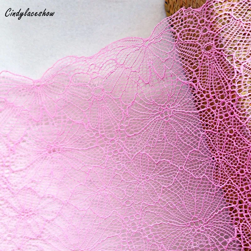 

2Yards 23cm Wide Butterfly Elastic Lace Trim Ribbon For Clothing Bra Accessories Sewing Applique Stretch French Net Lace Fabrics