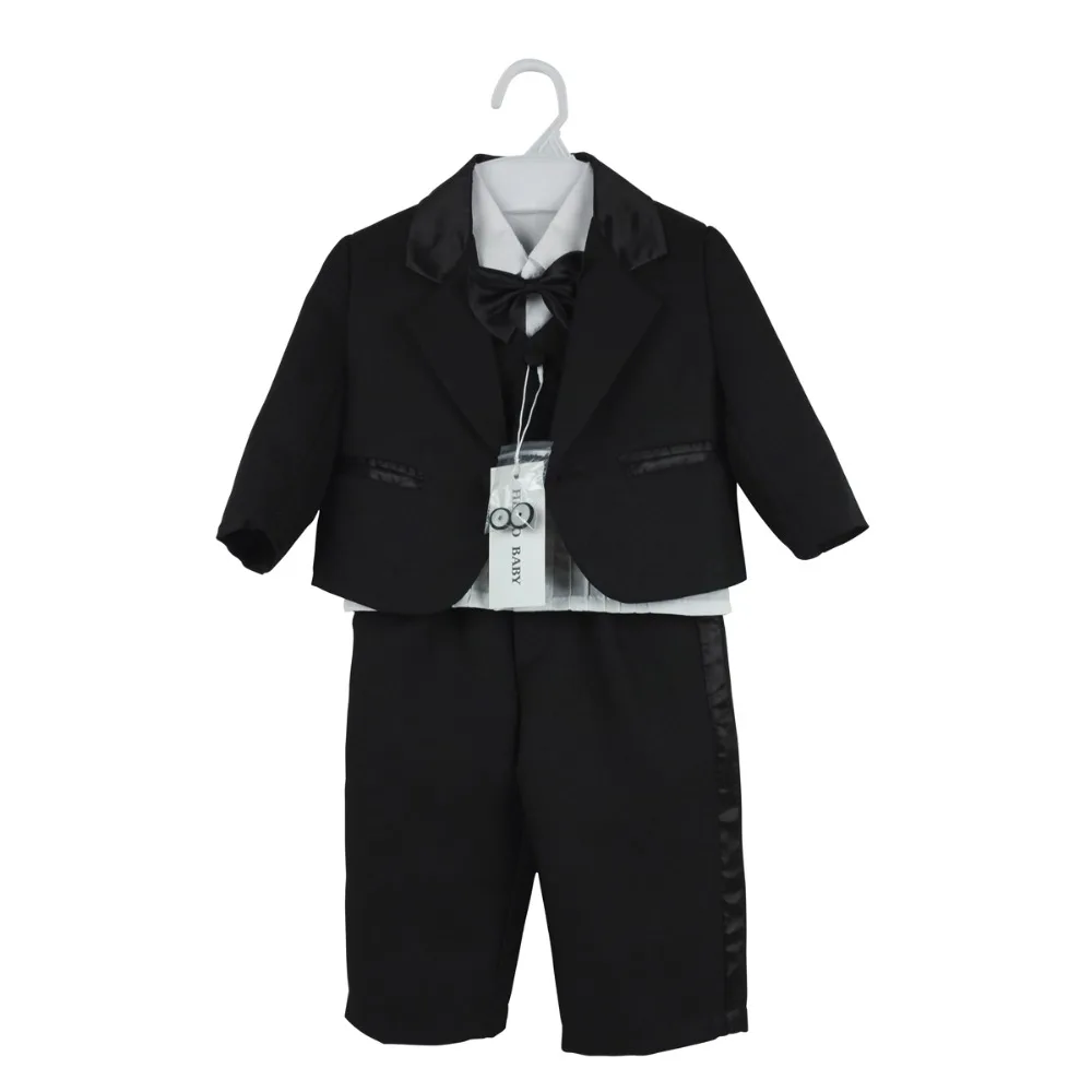 2016 Newborn/ Infant Baby Boy Formal Black/White Suit Set For Wedding
