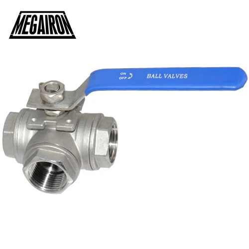 MEGAIRON 1-1/" DN40 Женский 3 способ BSP Нержавеющая сталь 316 Тип L Mountin Pad шаровой калапаном трубные фитинги