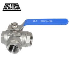 MEGAIRON 1-1/" DN40 Женский 3 способ BSP Нержавеющая сталь 316 Тип L Mountin Pad шаровой калапаном трубные фитинги