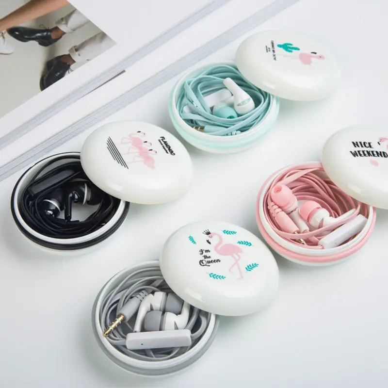 Cute Earphones 3.5MM Simple Lovely In Ear With Mic Music Universal