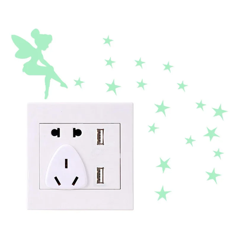 switch sticker wall decoration fairy luminous switch sticker cover protection wall stickers for kids rooms animals #F#40AT28 (7)