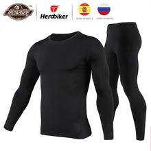 Herobiker Men’s Fleece Lined Thermal Underwear Set Motorcycle Skiing Base Layer Winter Warm Long Johns Shirts & Tops Bottom Suit