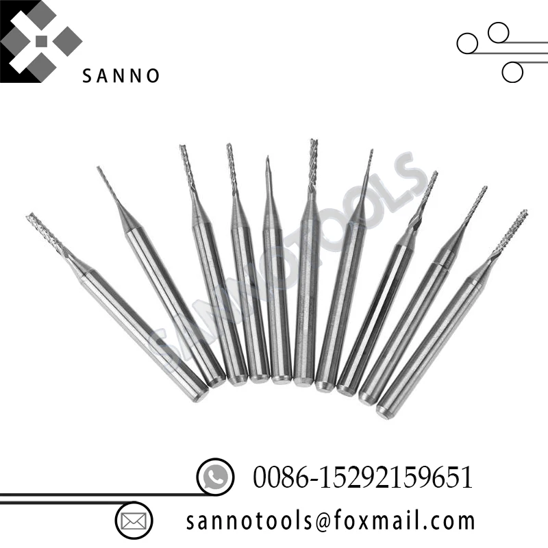3 шт. Вольфрам Сталь сверла для плата 0,1-1,0 мм PCB Вольфрам Сталь спиральное сверло для производства печатной платы
