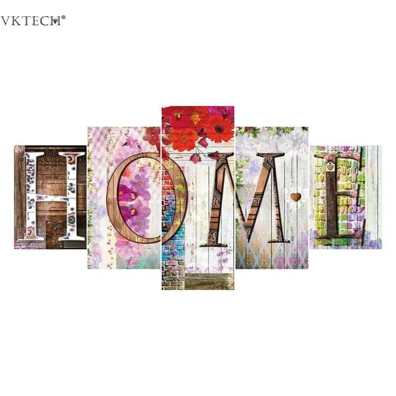 

HOME5D DIY Full Drill Diamond Painting Embridery 5-pictures Combination Cross Stitch Moasic Kit Home Decor Wall Sticker Picture