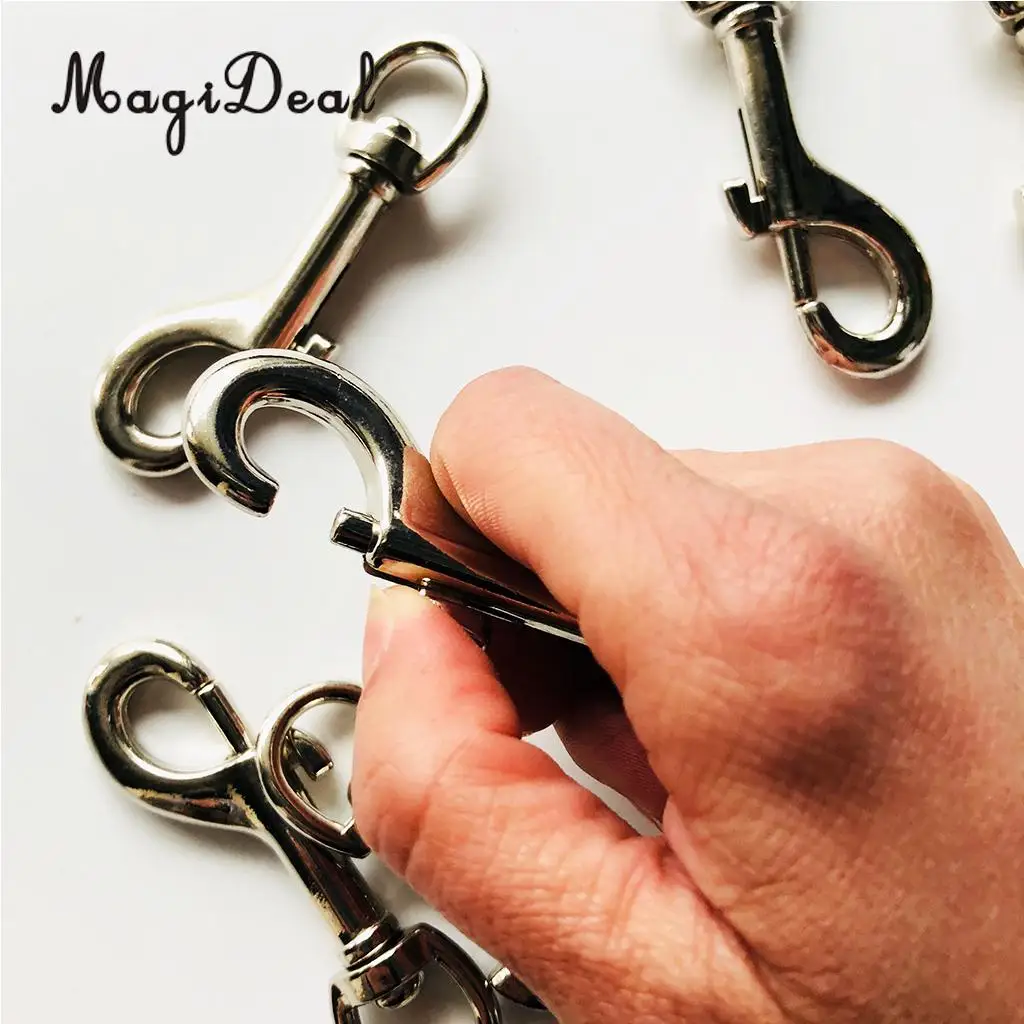 MagiDeal Heavy Duty 6Pcs/Lot 78mm Swivel Clip Snap Hook Tools for Keychains Dog Lead Leather Marine Industry Supply Gold/Silver