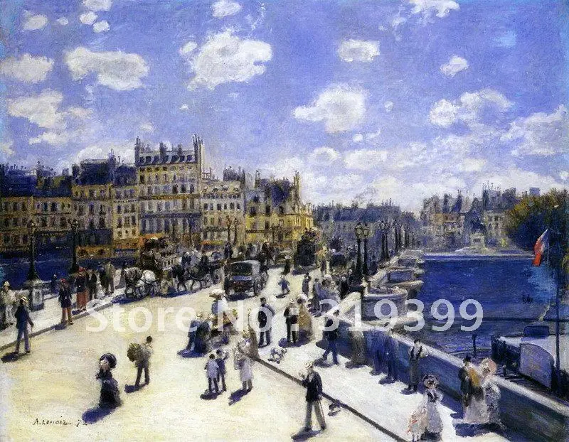 Картина маслом на льняном холсте Пьер Аугуст Ренуар the pont Nine paris 100% ручная работа