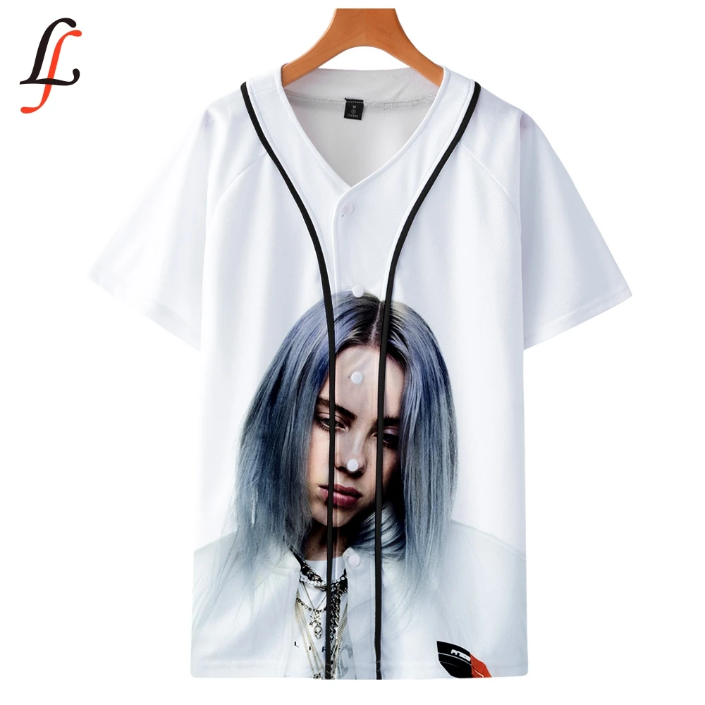 Billie Eilish, 3D принт, бейсбольные футболки для женщин/мужчин, модные летние футболки с коротким рукавом,, уличная одежда, футболки, топы