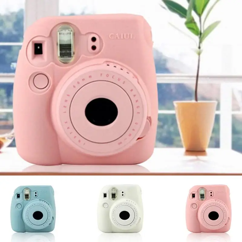 

2019 New Noctilucent Camera Case Skin Cover For Fujifilm Instax mini8/8+/9,Pink,Blue,White #0313