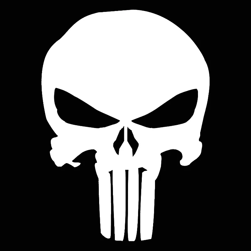 Car Sticker Vinyl 9.514CM PUNISHER Skull Film Classic Stickers Motorcycle Decals Car Styling Accessories BlackSilverLaser (3)