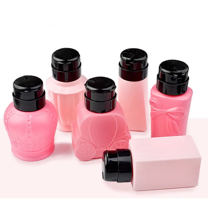 

1 Pcs Empty Pump Liquid Alcohol Dispenser Press Nail Polish Remover Cleaner Bottle Make Up Refillable Container Manicure Tool