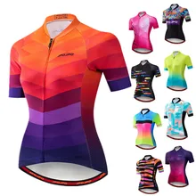 Weimostar 2019 mujeres ciclismo Jersey de manga corta carreras deporte MTB Bike Jersey ciclismo camisa Pro equipo bicicleta ropa Maillot