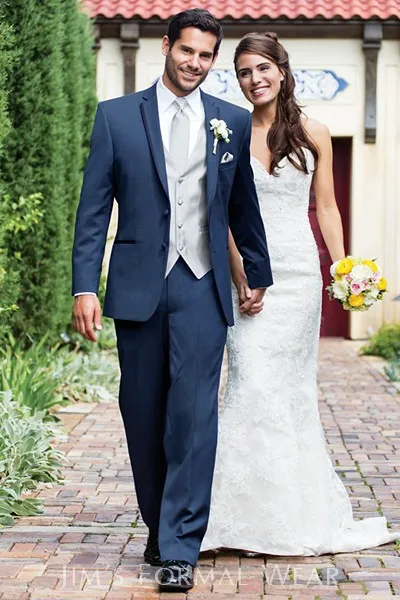 One-Button-Navy-Blue-Groom-Tuxedos-Peak-