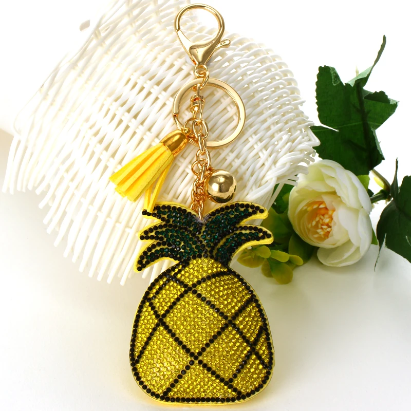 Best Women Pineapple Key Chain Fashion nice cute fruit Keychain bag charm car Key Ring wedding Party gift Jewelry