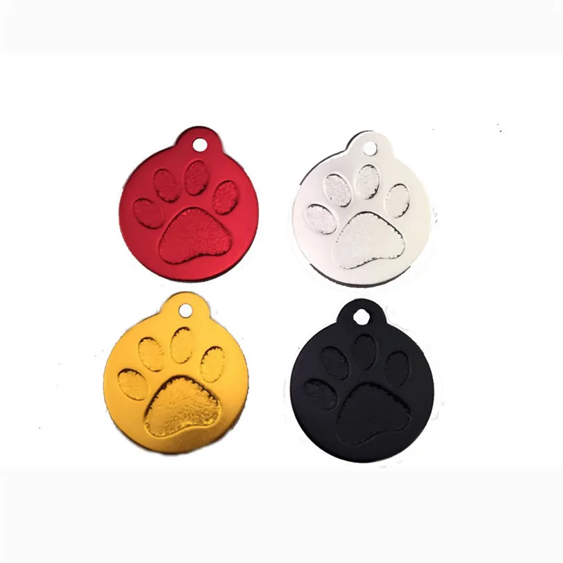 3.5cm Round Charm Paw Alloy Dog ID Tags For Dogs Collar Disc Disk Dog Cat Collar Pendants Pet Dog Targets Wholesale #F#JY18 (1)