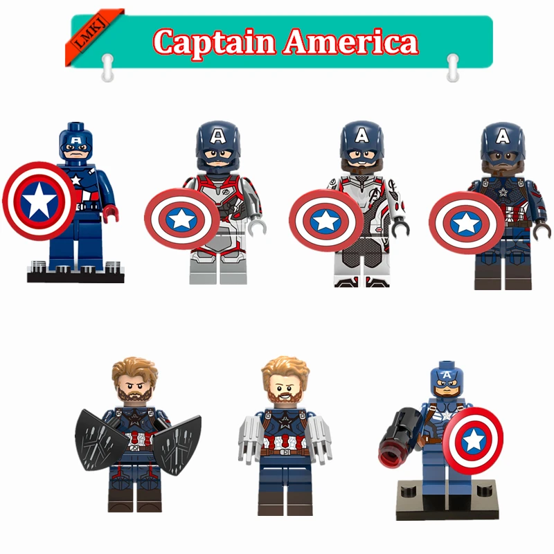 

DIY Super Heroes Figures Captain America Building Blocks Models Collections Bricks Compatible With Legoingly Toys For Kids Gifts