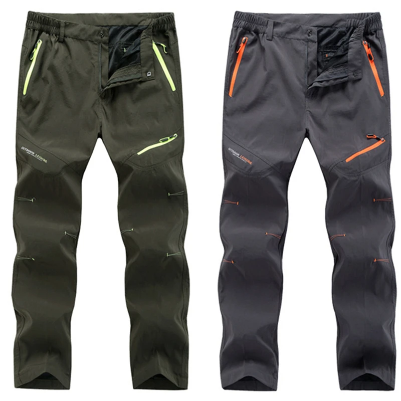 Delgada de verano Pantalones de senderismo Trekking para hombre Pantalones Softshell a prueba de agua al aire libre senderismo pantalones Camping transpirable Slim pantalones de senderismo