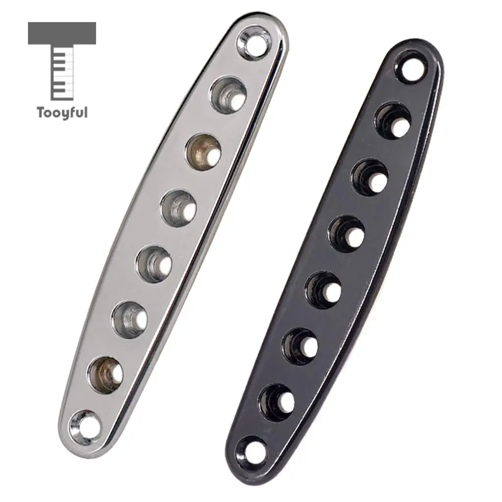 Tooyful 1Pc Electric Guitar Parts Bridge String Thru Body Ferrules Bushing Plate Black or Silver