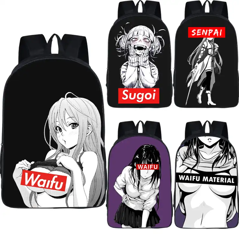 2019 Hot Sugoi Senpai Anime Waifu Personalized Chic Print School Bags For Teenager School Backpack Women Book Bag Backpacks Aliexpress We offer a variety of selections of anime bags including anime backpacks, shoulder bags, wallets, pencil bags and more. 2019 hot sugoi senpai anime waifu personalized chic print school bags for teenager school backpack women book bag