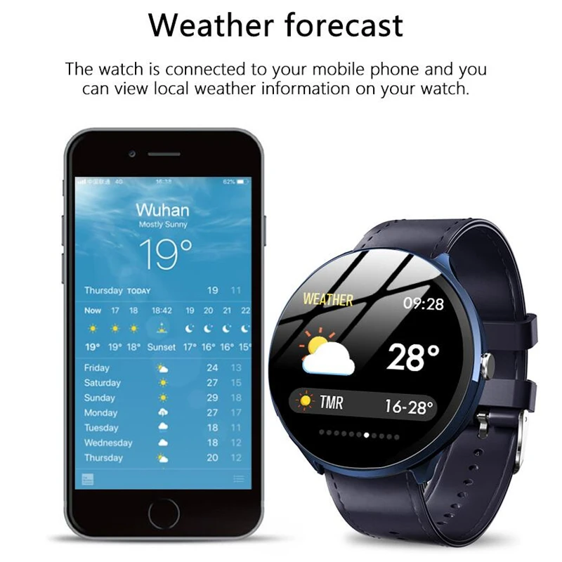 Kospet V12 1.3 Inch Tempered Glass Screen Smart Watch Waterproof Heart Rate Monitoring Blood Pressure For Men Women smartwatch
