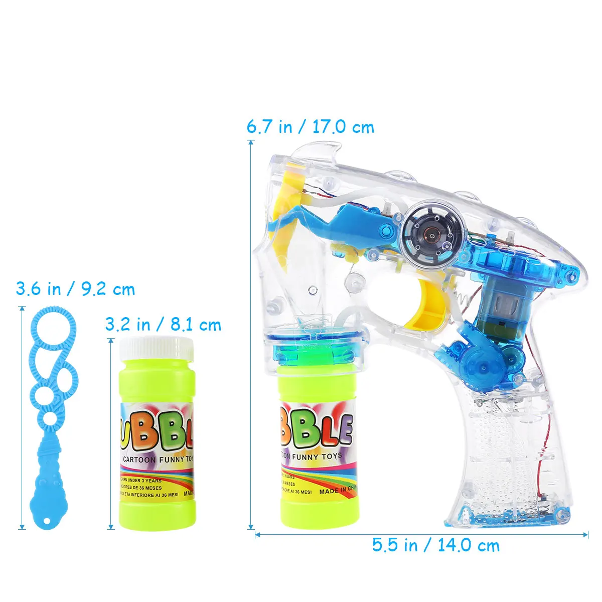 led light up bubble gun