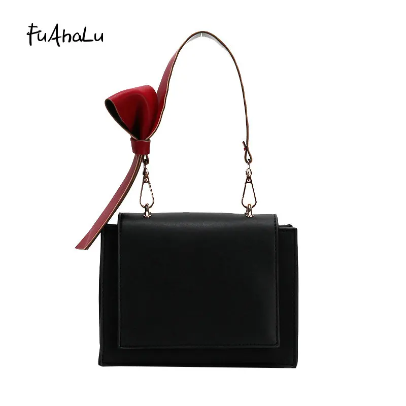 

FuAhaLu Women's bag new fashion girl bag wild wide shoulder strap shoulder bag small falp bag