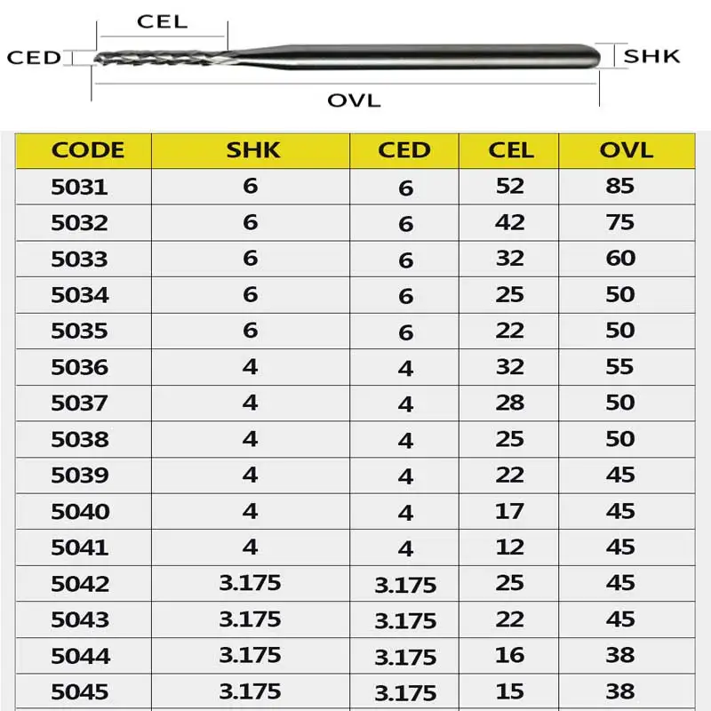 1 шт. 3,175 мм 4 мм 6 мм Карбид вольфрамовый нож для кукурузы режущие фрезерные долота ПХБ Концевая фреза ЧПУ Маршрутизатор биты для гравировки машины