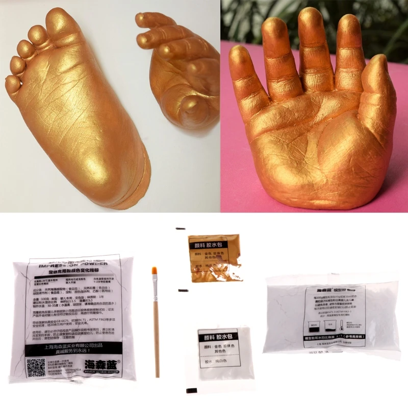 

Funny 3D Plaster Handprints Footprints Baby Kids Adult Hand Foot Casting Kit Keepsake Children DIY ToyRamadan Festival Gift
