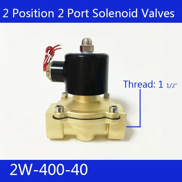 

Free Shipping 1-1/2" 2 Position 2 Port Air Solenoid Valves 2W400-40 Pneumatic Control Valve 1.5" , DC12V DC24V AC220V