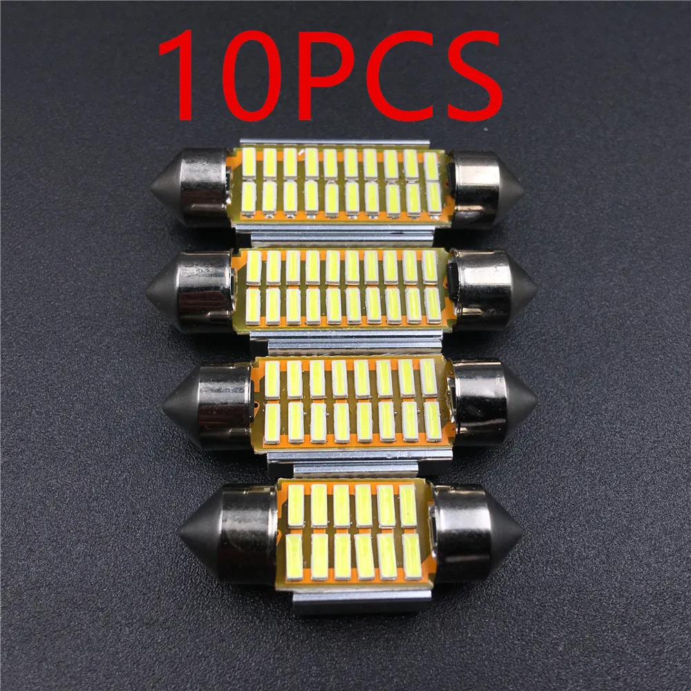 

10pcs 31mm 36mm 39mm 41mm C5W 4014 LED CANBUS NO ERROR Car Festoon Dome Interior LED Lights Lamp Auto Map Roof Reading Bulbs