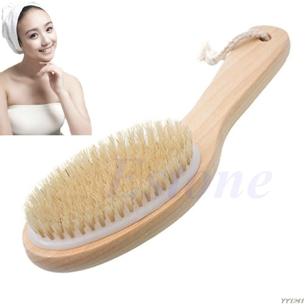 Щетка для отшелушивания всего тела с натуральной щетиной dry skin body brush dry brushdetox brush