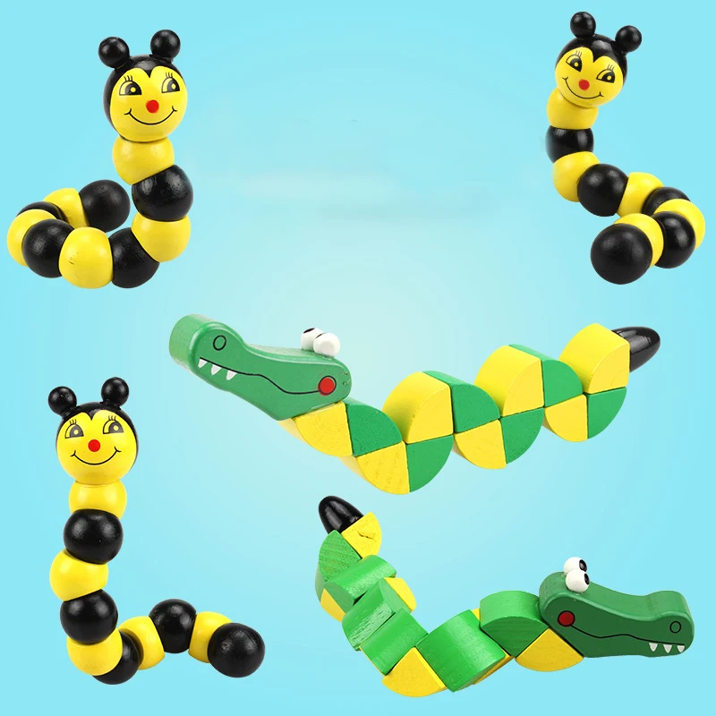 

Colorful Wooden Worm Puzzles Kids Learning Educational Didactic Baby Development Toys Fingers Game For Children Montessori Gift