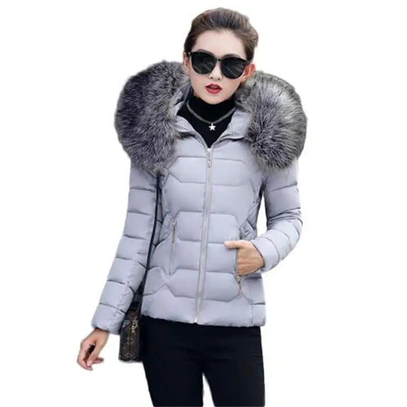 jackets woman winter coat 2018 big Fur collar parkas women winter jackets women Slim Hooded keep Warm short coat female autumn