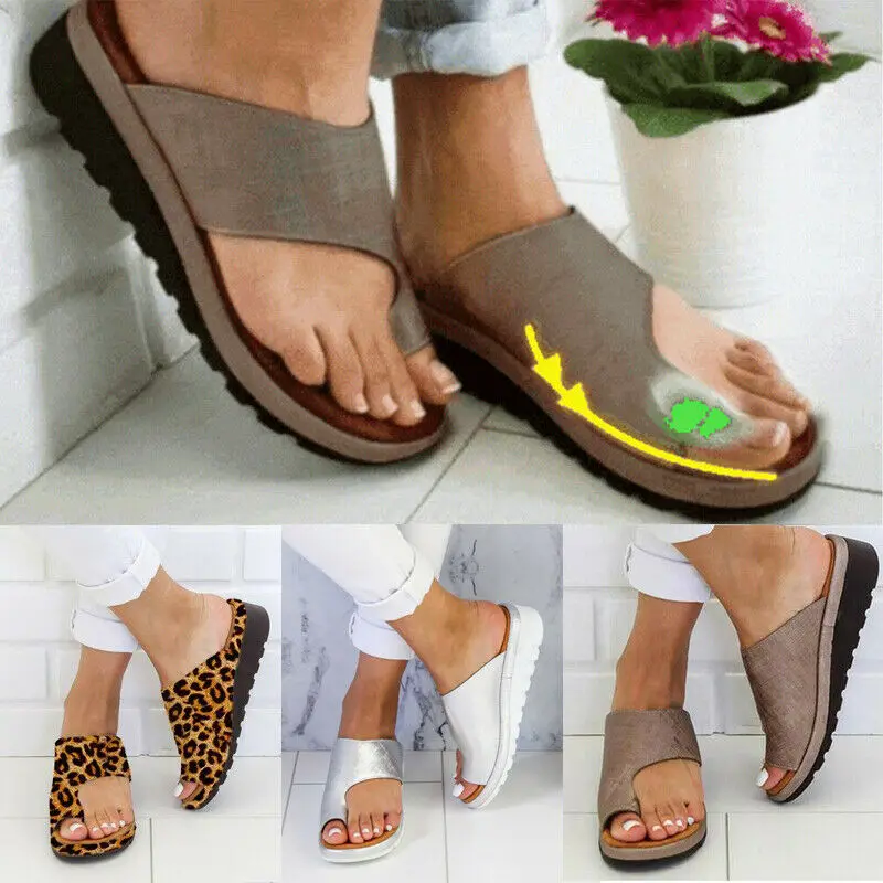 

Women Shoes Platform Toe Ring Slippers Sandals Comfy Ladies Wedge Flip Flops