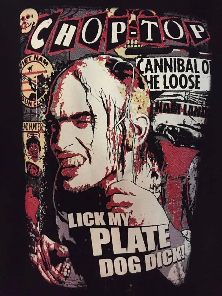 Choptop Lick My Plate T Shirt Texas Chainsaw Massacre 2 Leatherface 