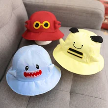 Детская шапка для мальчиков и девочек, шляпа-ведро, Детская уличная Кепка в рыбацком стиле с милым животным дизайном, пляжная кепка, солнцезащитная Кепка, хлопок, Chapeu