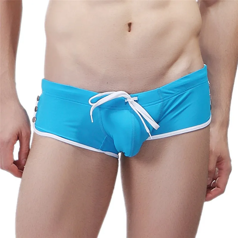Сексуальные мужские шорты для плавания, трусы-боксеры, мужские слаксы, Шорты для плавания, одежда для плавания, шорты, боксеры, пляжная одежда для купания, T0040 - Цвет: Sky Blue