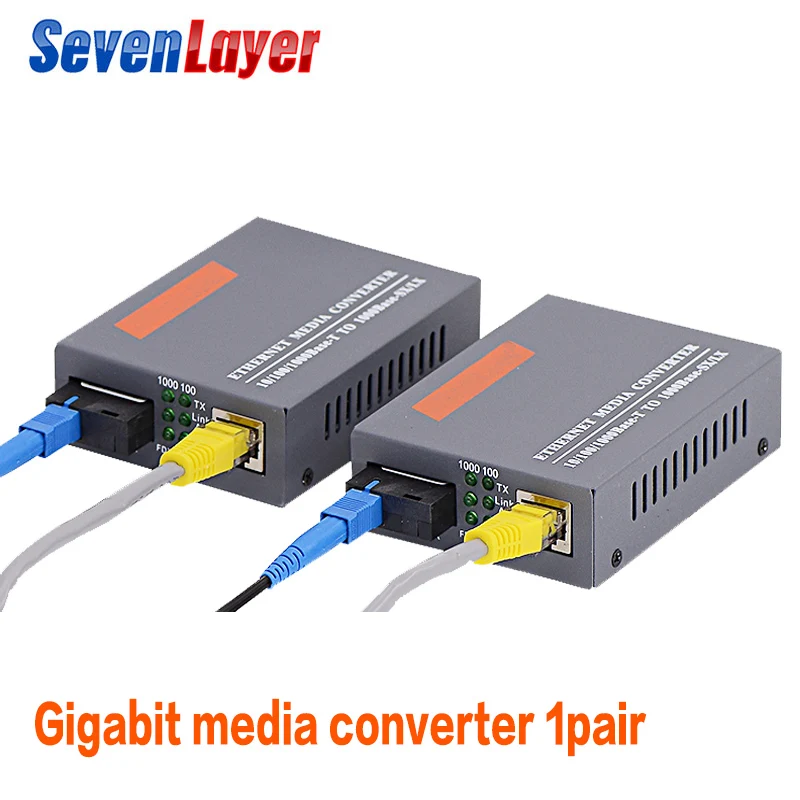 Gigabit волокно оптический Media Converter HTB-GS-03 A & B 1000 Мбит/с одиночный режим Один SC порты и разъёмы 20 км внешний питание 3 пары