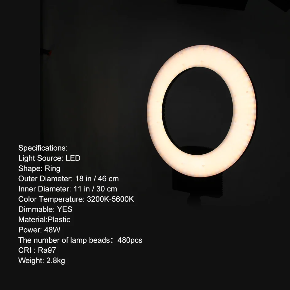 18-3200K-5600K-Stepless-Dimming-48W-LED-Ring-Light-Battery-Mount-Bag-Stand-For-Video-Studio(2)