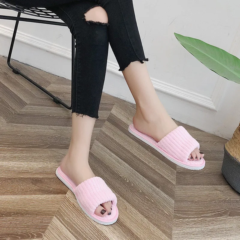 

Women Slippers Winter Shoes Flat Sweet Home Slippers Woman Indoor Shoes Fur Warm Soft Slip On