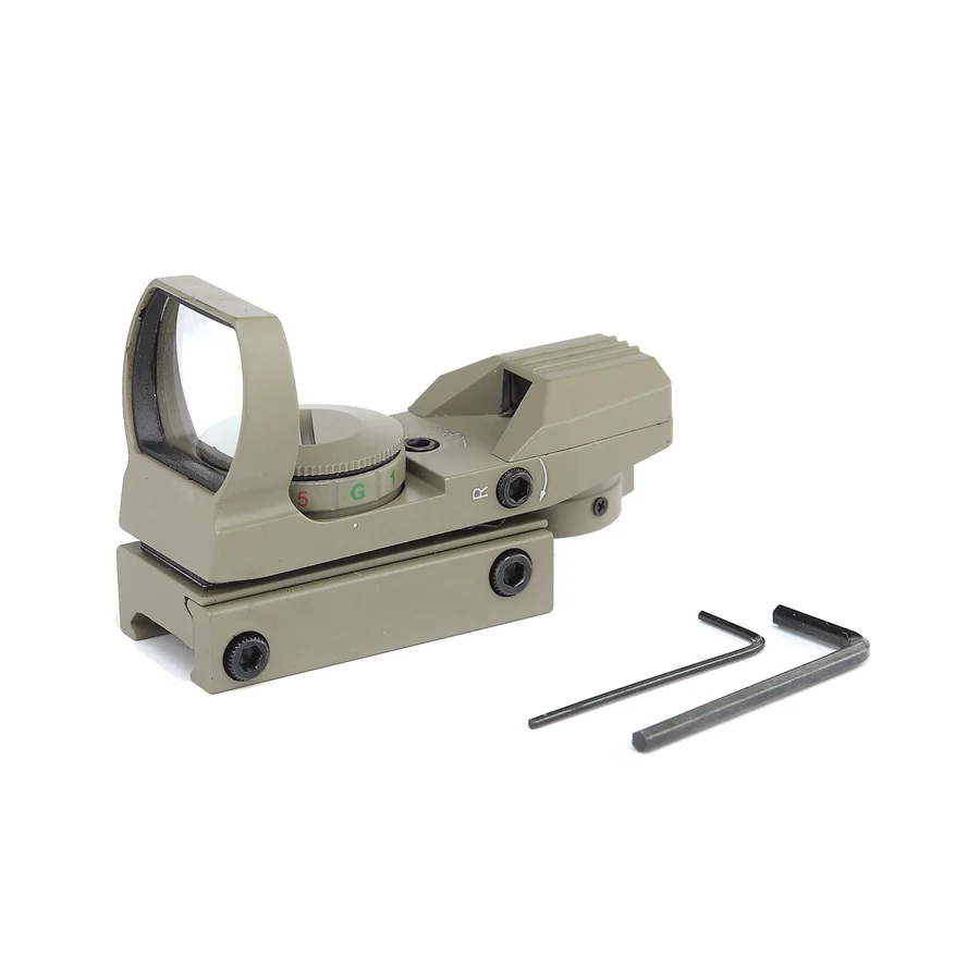 

Green Red Dot Sight Holographic 4 Reticle 1x22x33 Reflex Red Dot Sight Reflex Scope W/ Mount 20mm Hunting Beige Tan Color