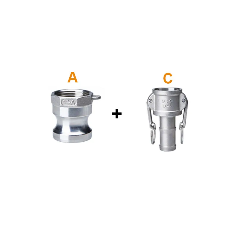 DN15 1/" тип A+ B/A+ C/A+ D/A+ DC Camlock фитинг адаптер Homebrew 304 соединитель из нержавеющей стали быстроразъемный соединитель - Цвет: A and C